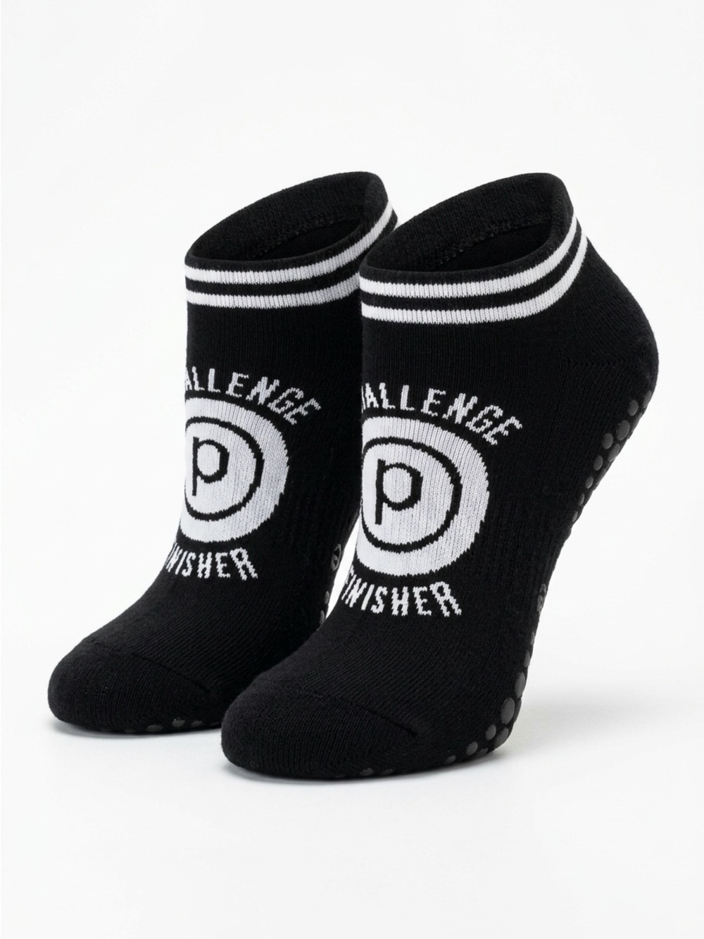 Pure Barre Tavi Noir Challenge Finisher Knit Grip Socks Black White Small